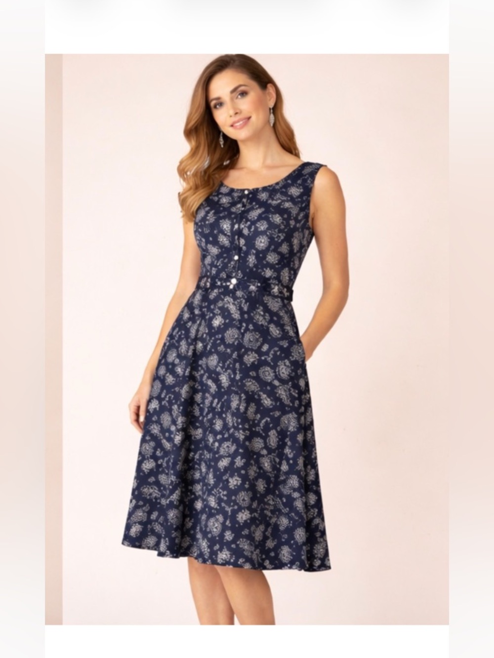 Woolrich Floral half wrap sleeveless dress XL🌹Summer long mother-of-pearls